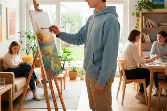 Мужчина проходит реабилитацию